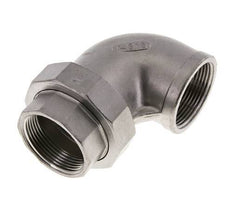Racor de unión acodado 90deg Rp1 1/2'' Hembra Acero inoxidable Junta plana PTFE 16bar (224.8psi)