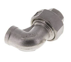 Racor de unión acodado 90deg Rp3/8'' Hembra Acero inoxidable Junta plana PTFE 16bar (224.8psi)