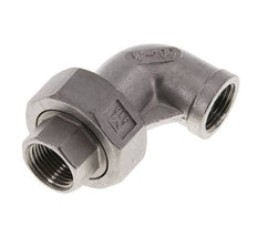 Racor de unión acodado 90deg Rp3/8'' Hembra Acero inoxidable Junta plana PTFE 16bar (224.8psi)