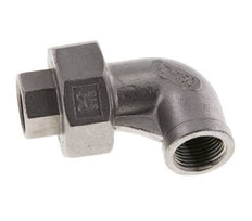 Racor de unión acodado 90deg Rp3/8'' Hembra Acero inoxidable Junta plana PTFE 16bar (224.8psi)