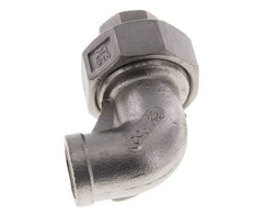 Racor de unión acodado 90deg Rp3/8'' Hembra Acero inoxidable Junta plana PTFE 16bar (224.8psi)