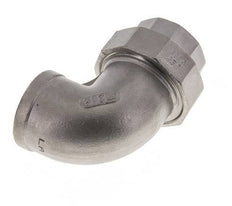 90deg Angled Union Connector Rp1 1/4'' Female Stainless Steel Flat Seal PTFE 16bar (224.8psi)