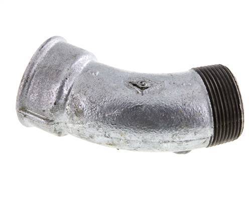 Racor codo 45deg R1 1/2'' Macho x Rp1 1/2'' Hembra Hierro fundido 25bar (351.25psi)