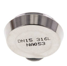 Tapa final 28mm Boquilla cónica DN 15 Acero inoxidable DIN 11851
