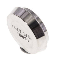 Tapa final 28mm Boquilla cónica DN 15 Acero inoxidable DIN 11851