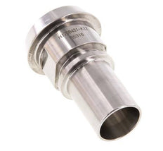 DIN 11851 Accesorio sanitario (lácteo) Cono de 44 mm x pilar de manguera de 25 mm (1 pulgada) Collarín de seguridad de acero inoxidable