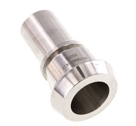 DIN 11851 Accesorio sanitario (lácteo) Cono de 44 mm x pilar de manguera de 25 mm (1 pulgada) Collarín de seguridad de acero inoxidable