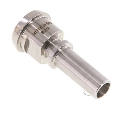 DIN 11851 Accesorio sanitario (lácteo) Cono de 28 mm x pilar de manguera de 13 mm (1/2 pulgada) Collarín de seguridad de acero inoxidable