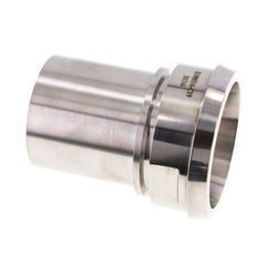 DIN 11851 Accesorio sanitario (lácteo) Cono de 100 mm x pilar de manguera de 3 pulgadas (75 mm) Collarín de seguridad de acero inoxidable