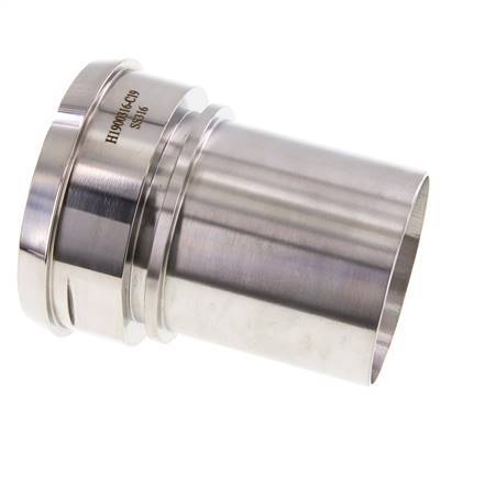 DIN 11851 Accesorio sanitario (lácteo) Cono de 100 mm x pilar de manguera de 3 pulgadas (75 mm) Collarín de seguridad de acero inoxidable