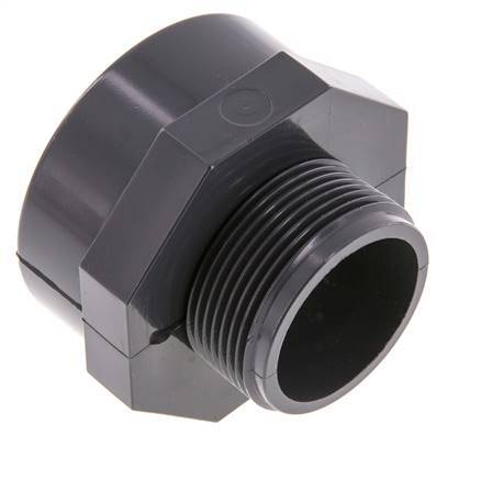Reducing Adapter G1 1/2'' Male x Rp2'' Female PVC-U 16bar (224.8psi) EN 1452-3 [2 Pieces]