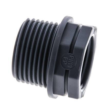 Anillo reductor G3/4'' Hembra x G1'' Macho Polipropileno (pp) 10bar (140.5psi) FDA 36mm Hex. [2 Piezas]