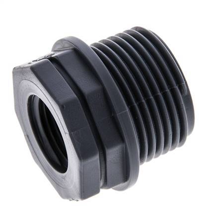Anillo Reductor G1/2'' Hembra x G1'' Macho Polipropileno (pp) 10bar (140.5psi) FDA 36mm Hex. [2 Piezas]