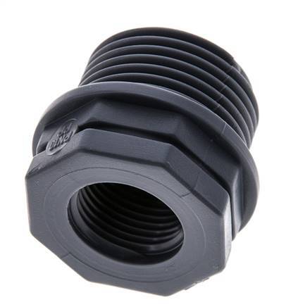 Anillo Reductor G1/2'' Hembra x G1'' Macho Polipropileno (pp) 10bar (140.5psi) FDA 36mm Hex. [2 Piezas]