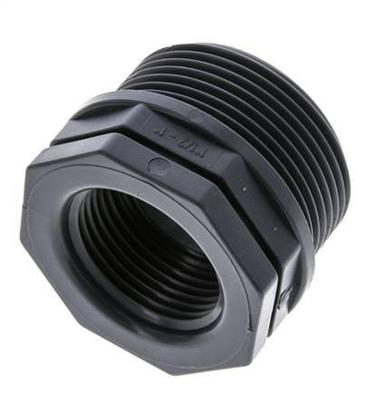 Anillo reductor G1'' Hembra x G1 1/2'' Macho Polipropileno (pp) 10bar (140.5psi) FDA 50mm Hex.
