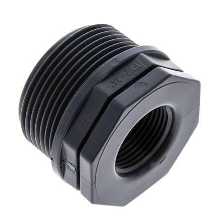 Anillo reductor G3/4'' Hembra x G1 1/2'' Macho Polipropileno (pp) 10bar (140.5psi) FDA 50mm Hex.