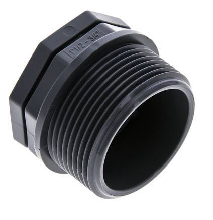 Anillo reductor G3/4'' Hembra x G1 1/2'' Macho Polipropileno (pp) 10bar (140.5psi) FDA 50mm Hex.