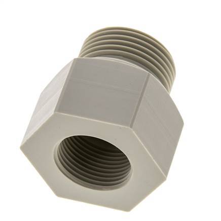 Anillo reductor G3/4'' Hembra x G1'' Macho Polipropileno (pp) 10bar (140.5psi) FDA 43mm Hex.