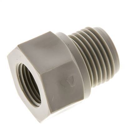 Anillo reductor G3/8'' hembra x G1/2'' Macho Polipropileno (pp) 10bar (140,5psi) FDA 27mm Hex.