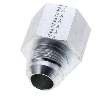 JIC Reducing Nipple UN 1-1/16''-12 Male x 3/4'' NPT Female Steel 170bar (2388.5psi)