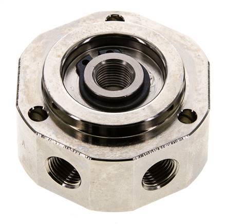 6-Way Rotary Joint 1/8'' x3/8'' Nickel-plated Brass FKM 12bar (168.6psi)