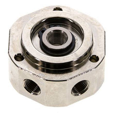 6-Way Rotary Joint 1/8'' x3/8'' Nickel-plated Brass FKM 12bar (168.6psi)