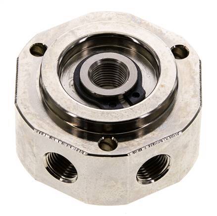 6-Way Rotary Joint 1/8'' x3/8'' Nickel-plated Brass FKM 12bar (168.6psi)
