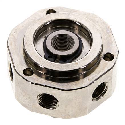 6-Way Rotary Joint 1/8'' x3/8'' Nickel-plated Brass FKM 12bar (168.6psi)