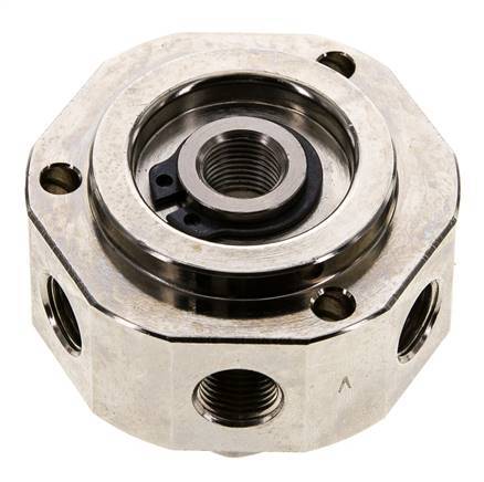 6-Way Rotary Joint 1/8'' x3/8'' Nickel-plated Brass FKM 12bar (168.6psi)
