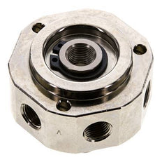 6-Way Rotary Joint 1/8'' x3/8'' Nickel-plated Brass FKM 12bar (168.6psi)