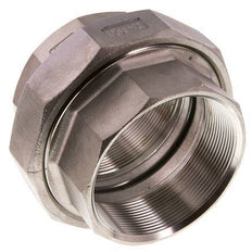 Union Straight Connector Rp3'' Female Stainless Steel Flat Seal PTFE 16bar (224.8psi)