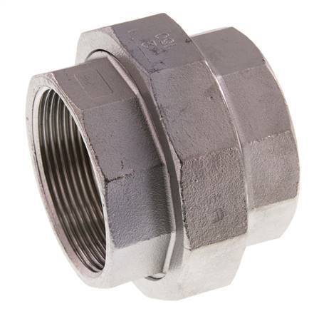 Union Straight Connector Rp2'' Female Stainless Steel Flat Seal PTFE 16bar (224.8psi)