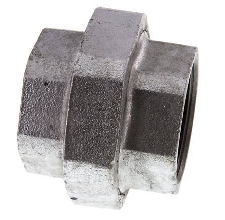 Racor recto de unión Rp2'' hembra hierro fundido junta plana 25bar (351.25psi)