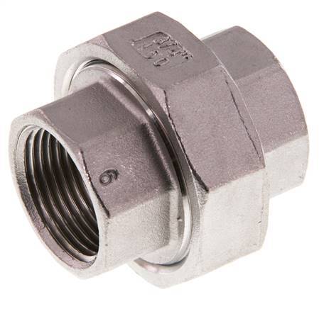Union Straight Connector Rp3/4'' Female Stainless Steel Flat Seal PTFE 16bar (224.8psi)