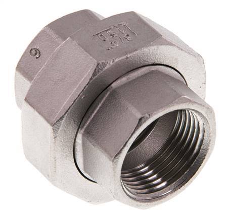 Union Straight Connector Rp3/4'' Female Stainless Steel Flat Seal PTFE 16bar (224.8psi)