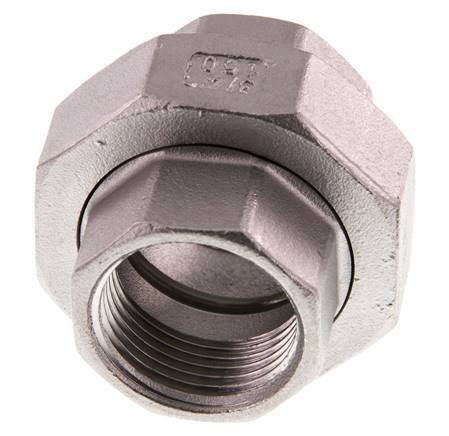Union Straight Connector Rp3/4'' Female Stainless Steel Flat Seal PTFE 16bar (224.8psi)