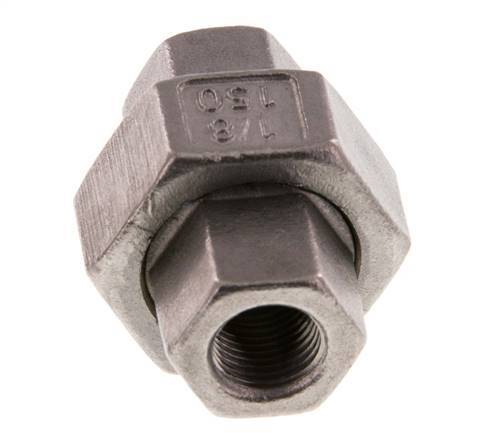 Racor recto de unión Rp1/8'' Hembra Acero inoxidable Junta plana PTFE 16bar (224.8psi)