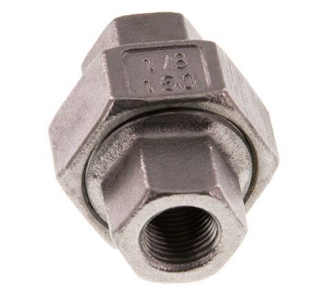 Racor recto de unión Rp1/8'' Hembra Acero inoxidable Junta plana PTFE 16bar (224.8psi)