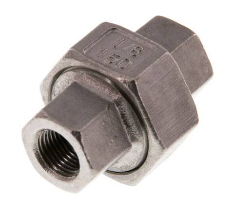 Racor recto de unión Rp1/8'' Hembra Acero inoxidable Junta plana PTFE 16bar (224.8psi)