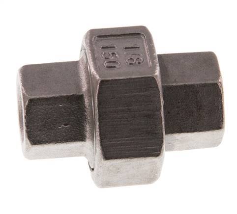 Racor recto de unión Rp1/8'' Hembra Acero inoxidable Junta plana PTFE 16bar (224.8psi)