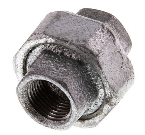 Racor recto de unión Rp1/2'' hembra hierro fundido junta plana 25bar (351.25psi)