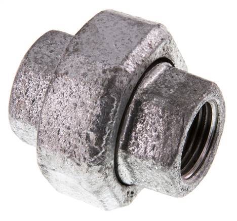 Racor recto de unión Rp1/2'' hembra hierro fundido junta plana 25bar (351.25psi)