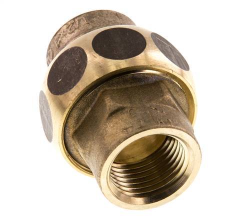 Union Straight Connector Rp1/2'' Female Brass Flat Seal Centellen 16bar (224.8psi)