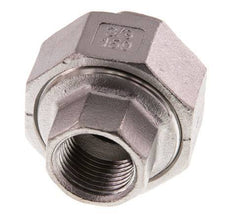 Racor recto de unión Rp3/8'' Hembra Acero inoxidable Junta plana PTFE 16bar (224.8psi)