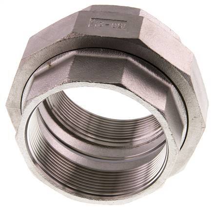 Racor recto de unión Rp2 1/2'' hembra Acero inoxidable Junta plana PTFE 16bar (224.8psi)
