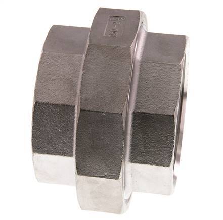 Racor recto de unión Rp2 1/2'' hembra Acero inoxidable Junta plana PTFE 16bar (224.8psi)