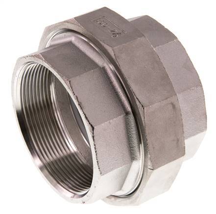 Racor recto de unión Rp2 1/2'' hembra Acero inoxidable Junta plana PTFE 16bar (224.8psi)