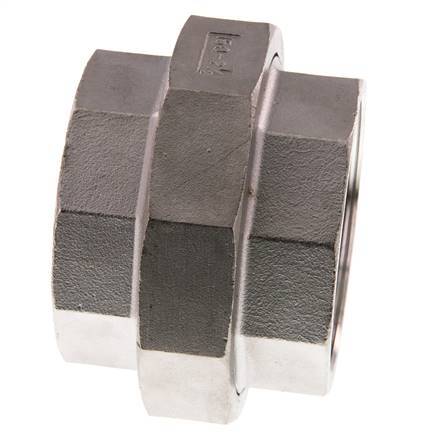 Racor recto de unión Rp2 1/2'' hembra Acero inoxidable Junta plana PTFE 16bar (224.8psi)