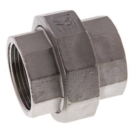 Unión Conector Recto Rp1 1/4'' Hembra Acero Inoxidable Junta Plana PTFE 16bar (224.8psi)