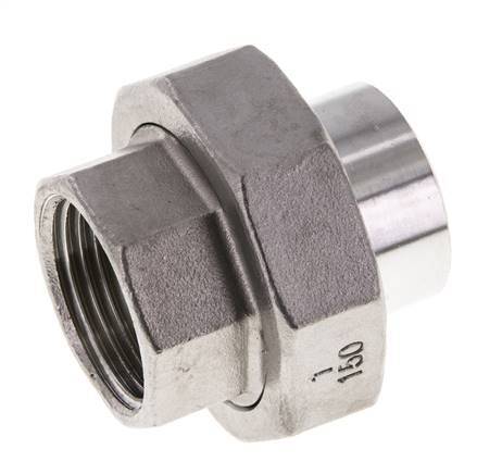 Racor recto de unión Rp1'' hembra x 33,7 mm extremo para soldar Acero inoxidable Junta cónica 16bar (224,8psi)